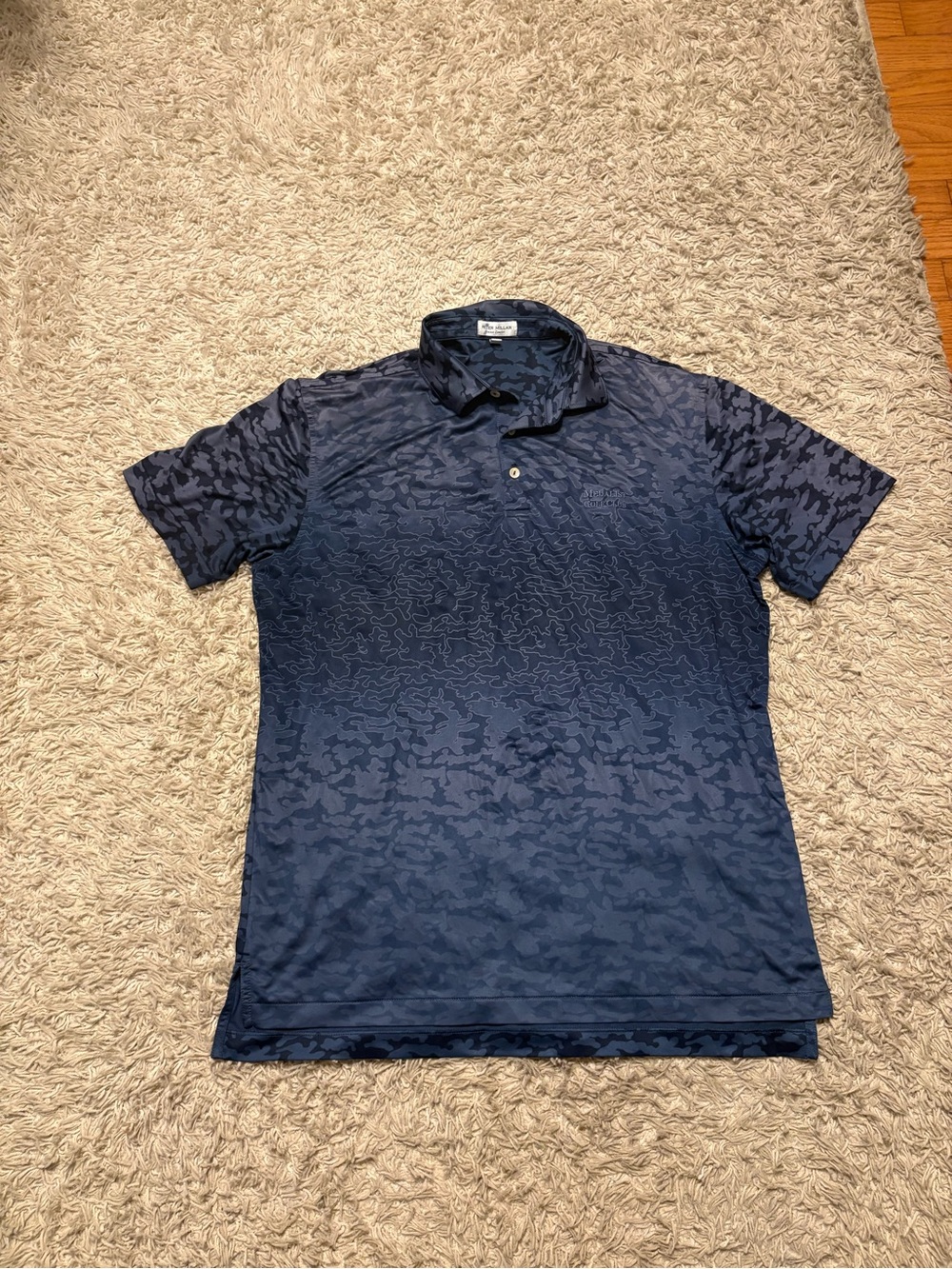 Peter Millar Navy Camouflage-Texture Polo